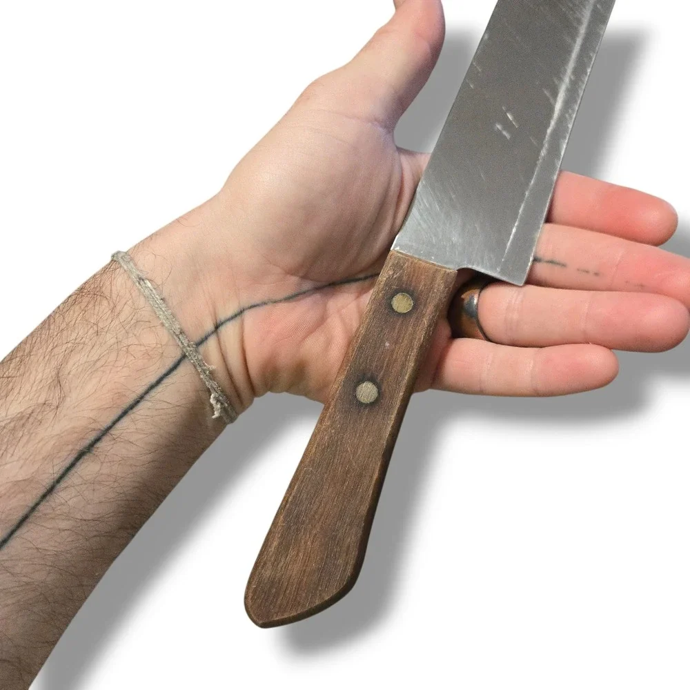 VTG 1990s Kiwi Brand No. 172 Nakiri Knife Vegetable Wood Mini Cleaver 6.5
